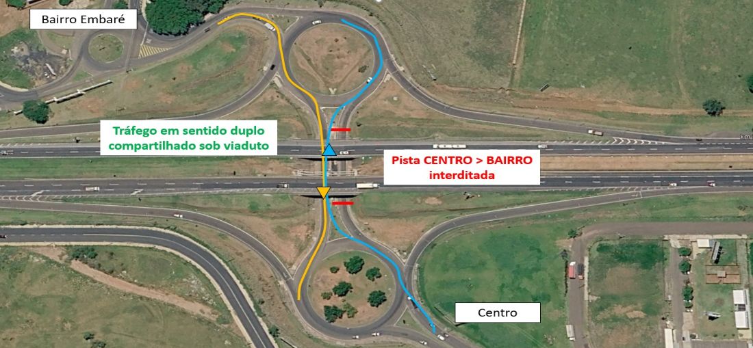 Tráfego sob viaduto terá mão dupla no sentido Embaré-Parque Fehr a partir desta quinta-feira