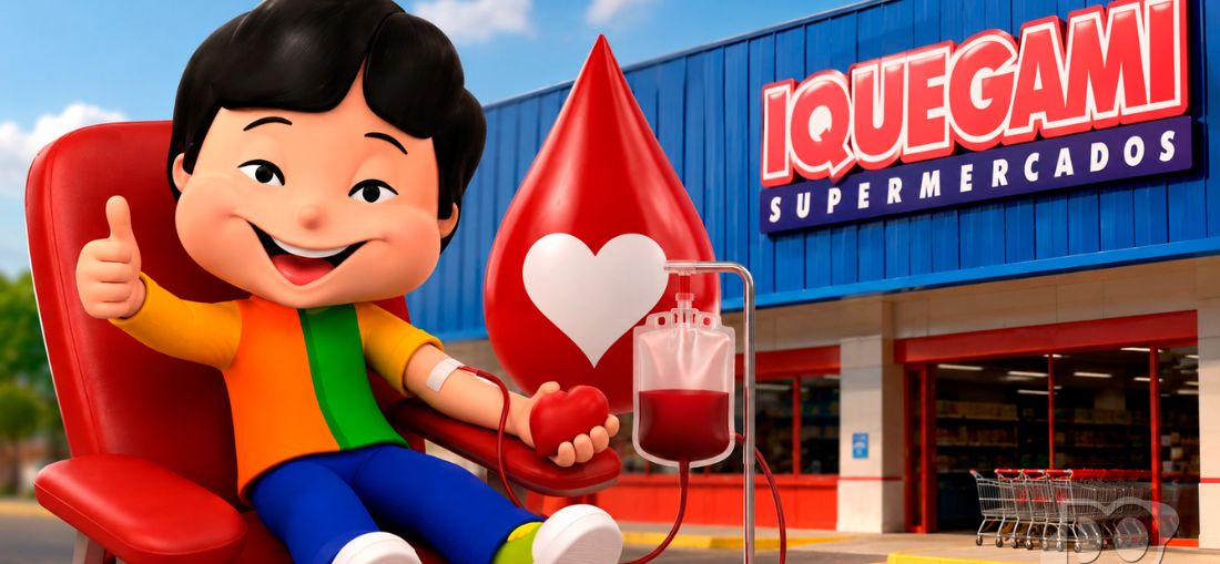 Iquegami Supermercados incentiva doação de sangue e presenteia doadores com balde de pipoca personalizado